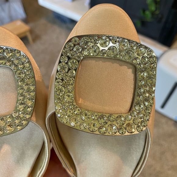 NWOT Roger Vivier Satin Chips Strass Ballerina Flats - Picture 7 of 10